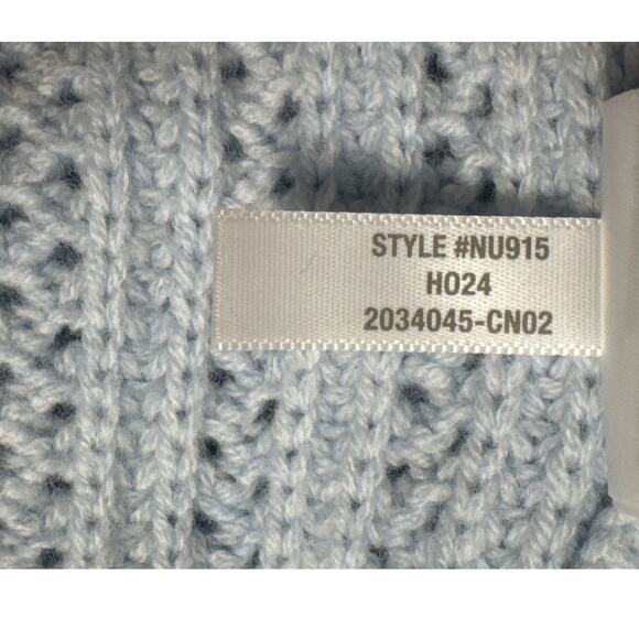 NWT Madewell Pointelle Stitch Mockneck Sweater Heather Pale Dawn Light Blue XXS - Picture 8 of 10